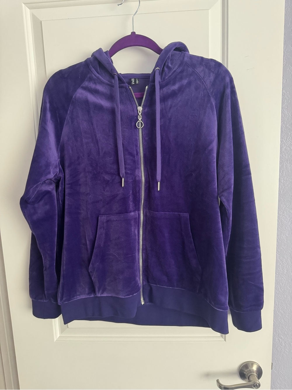 Purple luxe velour, new/no tags